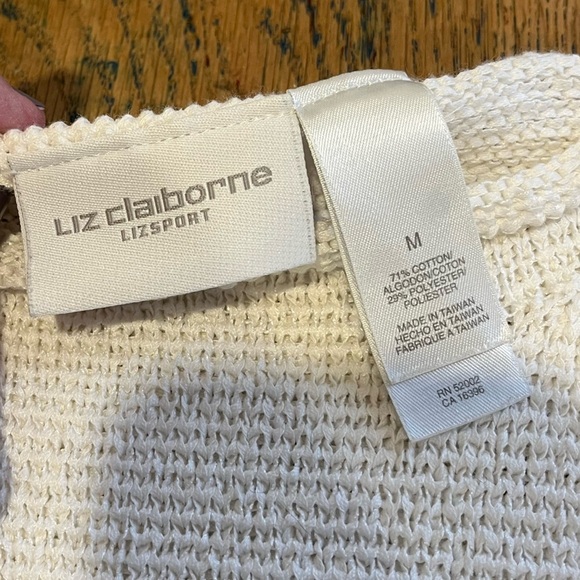 LIZ CLAIBORNE sport white 3/4 sleeves knit size M - Picture 2 of 7